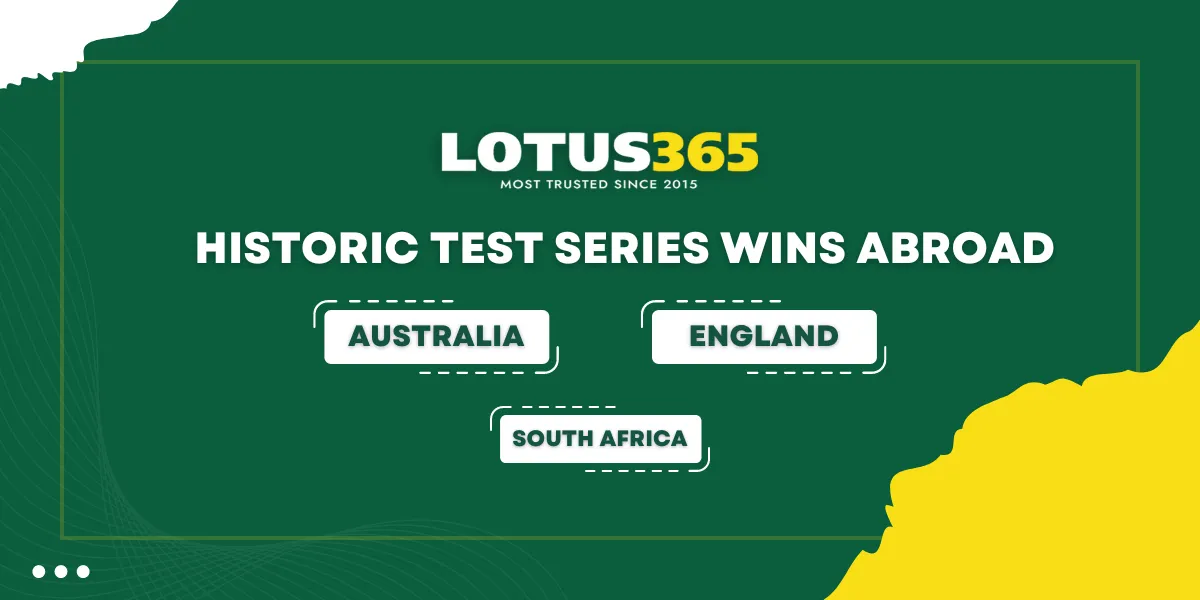 historic test series wins abroad australia england and south africa